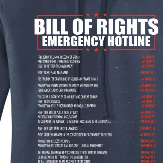 Constitution Bill Of Rights Emergency Hotline Amendment 110 Women's Pullover Hoodie