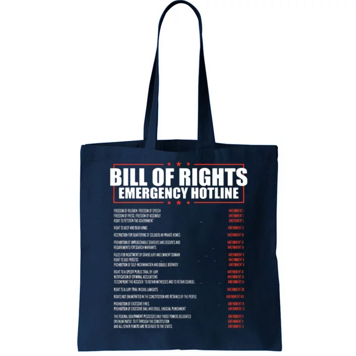 Constitution Bill Of Rights Emergency Hotline Amendment 110 Tote Bag