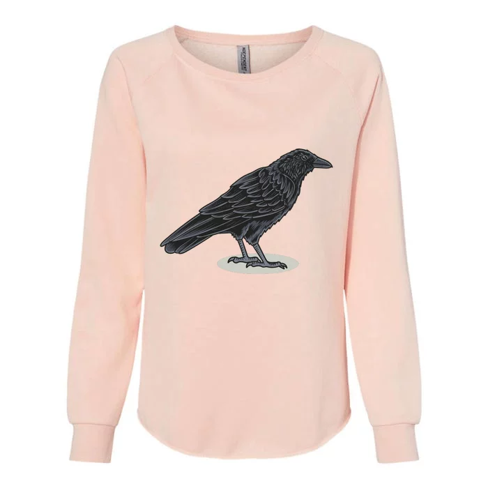 Crow Bird O White Surface Womens California Wash Sweatshirt