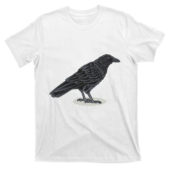 Crow Bird O White Surface T-Shirt | TeeShirtPalace