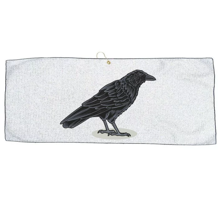 Crow Bird O White Surface Large Microfiber Waffle Golf Towel