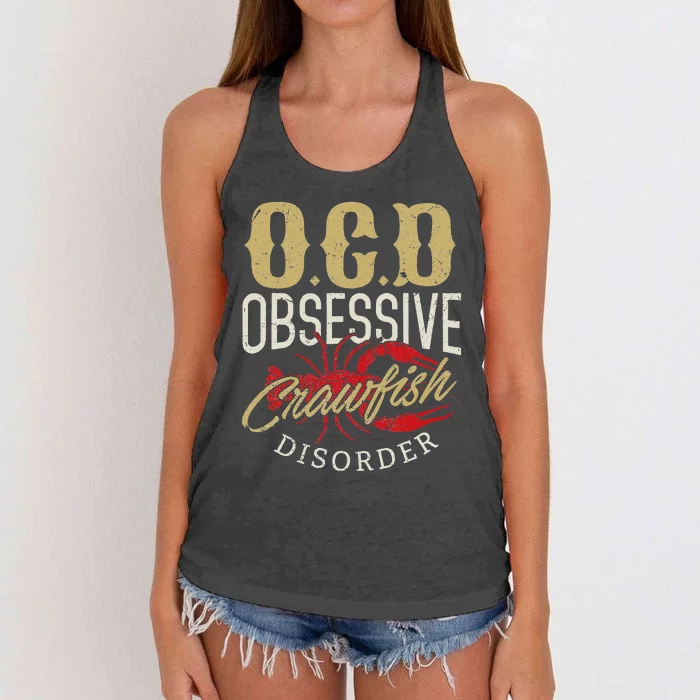 Crawfish Boil Ocd Funny Cajun Louisiana Festival Women's Knotted Racerback Tank