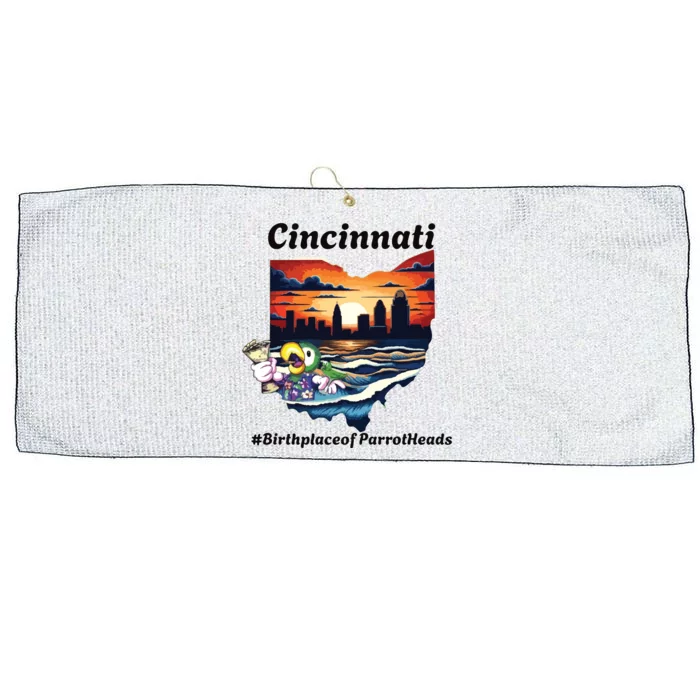 Cincinnati Birthplace Of Parrotheads Large Microfiber Waffle Golf Towel