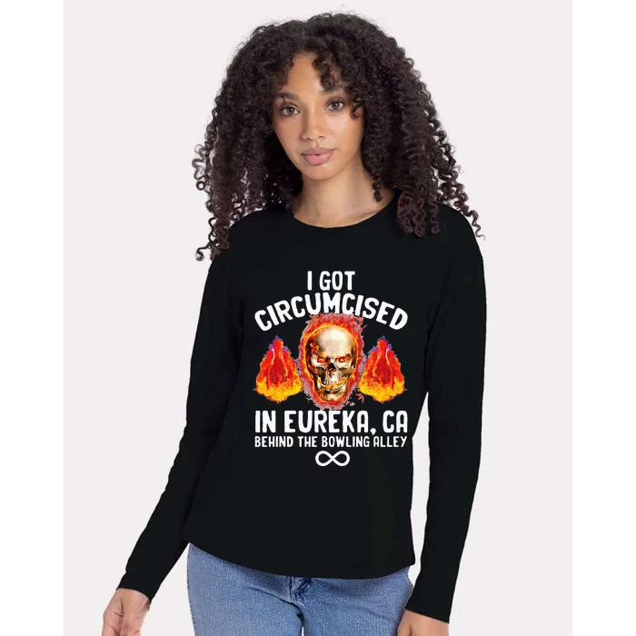 Circumcised Bowling Oddly Specific Humor Weird Funny Meme Womens Cotton Relaxed Long Sleeve T-Shirt