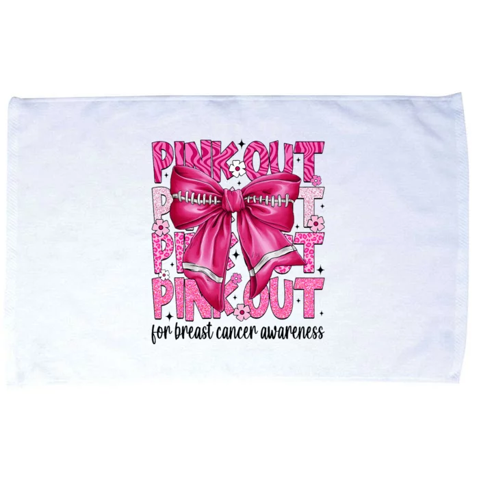 Coquette Bow Out Football Team Breast Cancer Awareness Microfiber Hand Towel