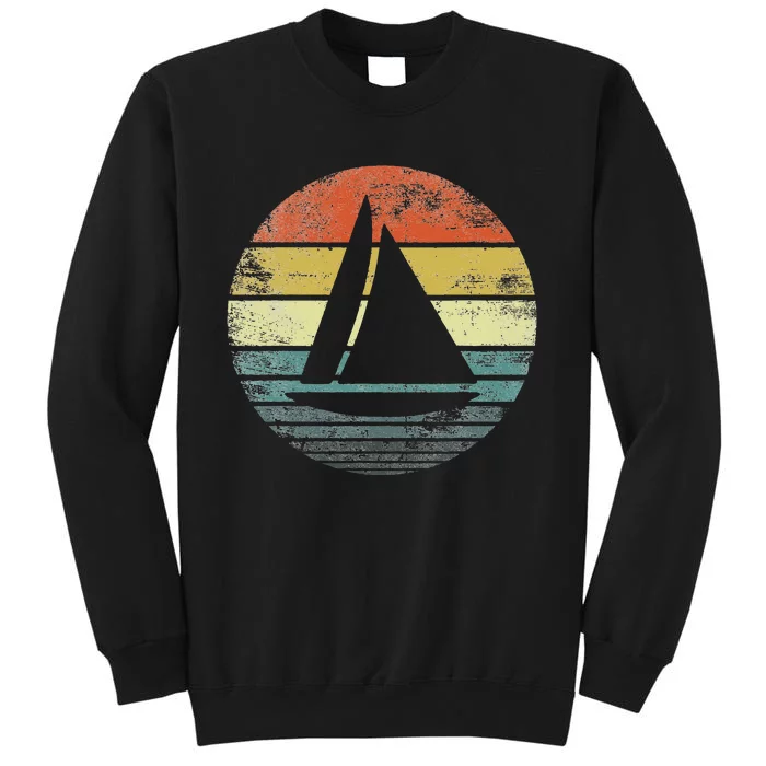 Captains Boat Owners Gifts Funny Retro Sailboat Sailing Ship Tall Sweatshirt