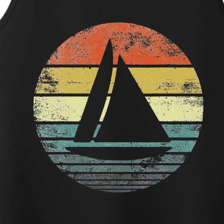 Captains Boat Owners Gifts Funny Retro Sailboat Sailing Ship Performance Tank