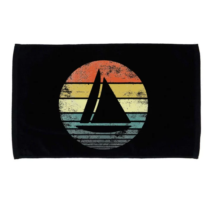 Captains Boat Owners Gifts Funny Retro Sailboat Sailing Ship Microfiber Hand Towel