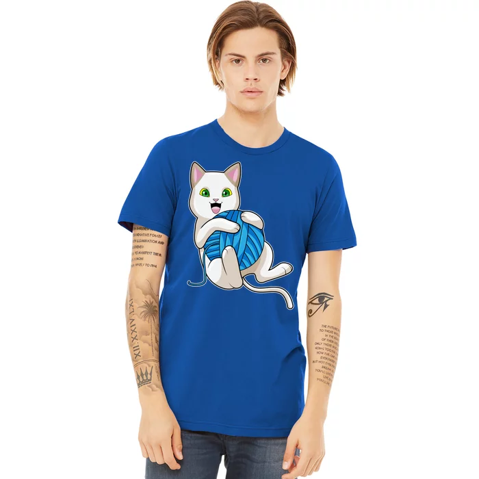 Cat Ball Of Yarn Gift Premium T-Shirt