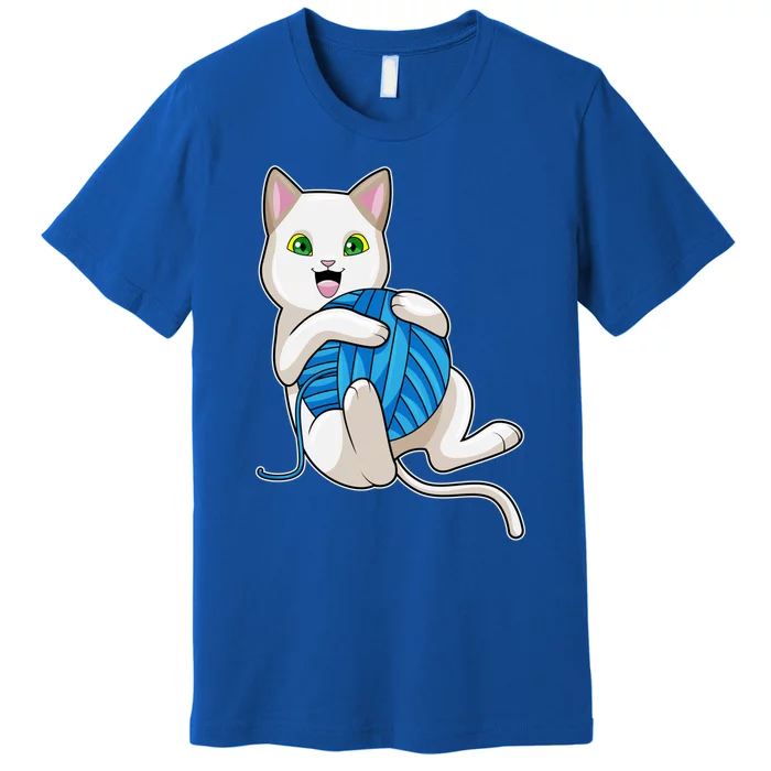 Cat Ball Of Yarn Gift Premium T-Shirt