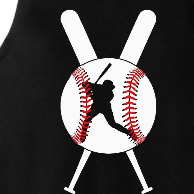 Cool Baseball Player Ladies Tri-Blend Wicking Tank