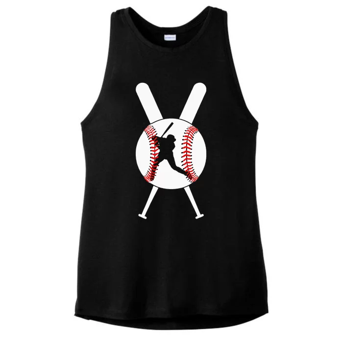 Cool Baseball Player Ladies Tri-Blend Wicking Tank