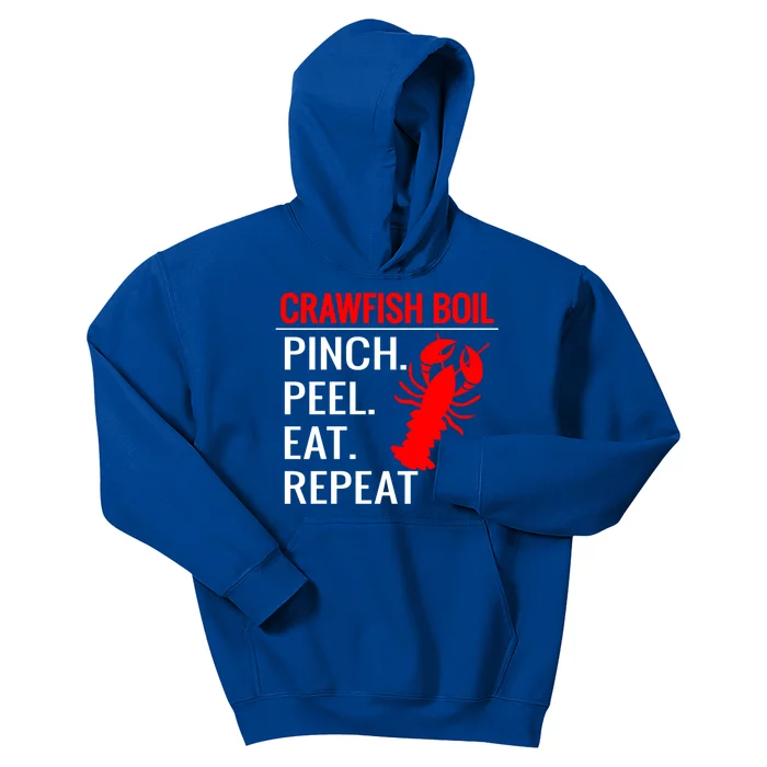 Crawfish Boil Pinch Peel Eat Repeat Cajun Season Lover Fun Gift Kids Hoodie