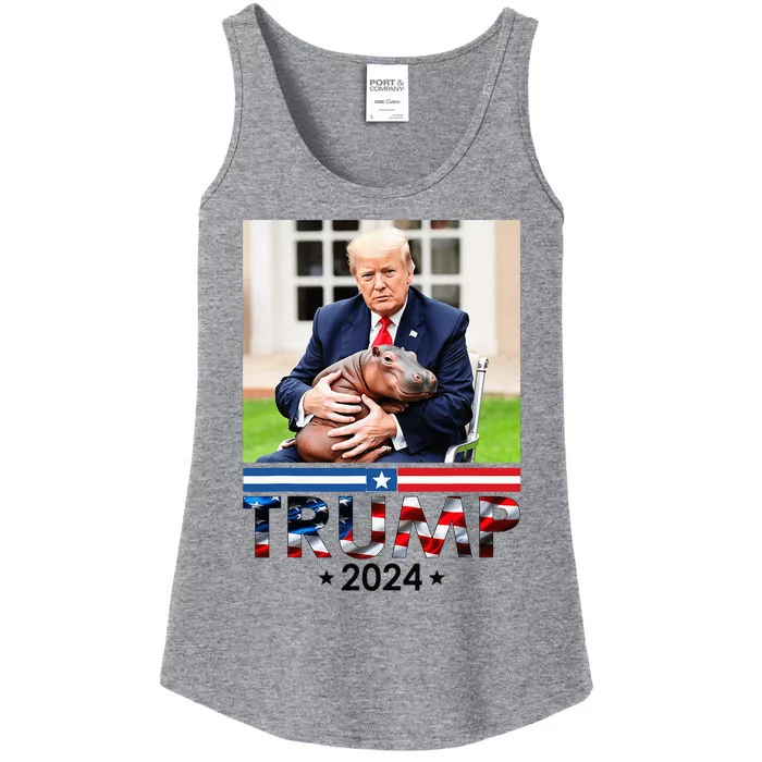 Cute Baby Pygmy Hippo Moo Deng Pets For Trump 2024 Ladies Essential Tank