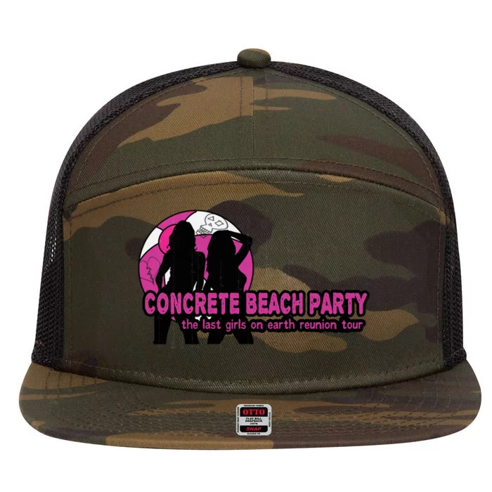 Concrete Beach Party 7 Panel Mesh Trucker Snapback Hat