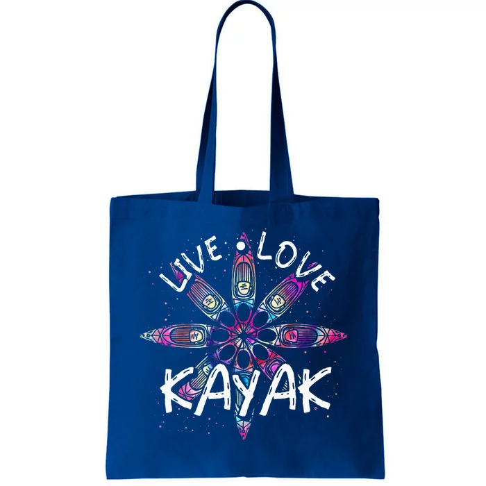 Canoe Boat Paddling Sport Kayaker Live Love Kayak Tote Bag