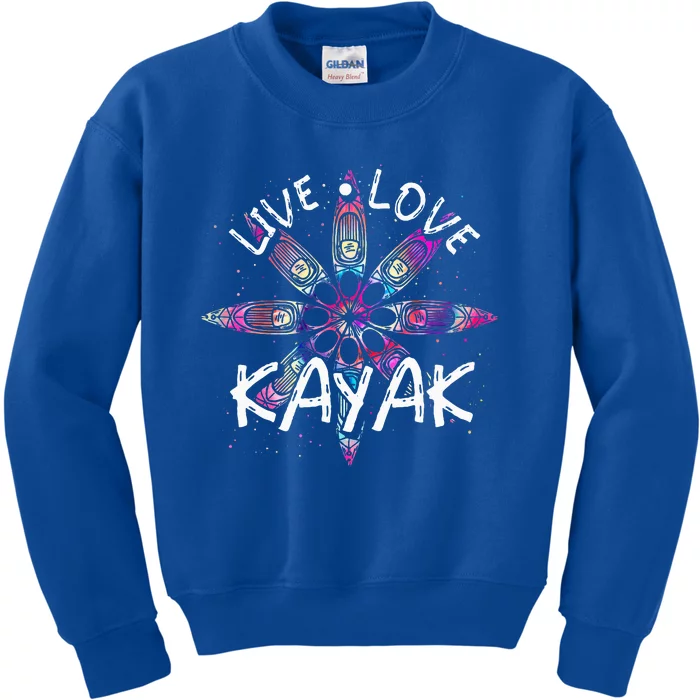 Canoe Boat Paddling Sport Kayaker Live Love Kayak Kids Sweatshirt