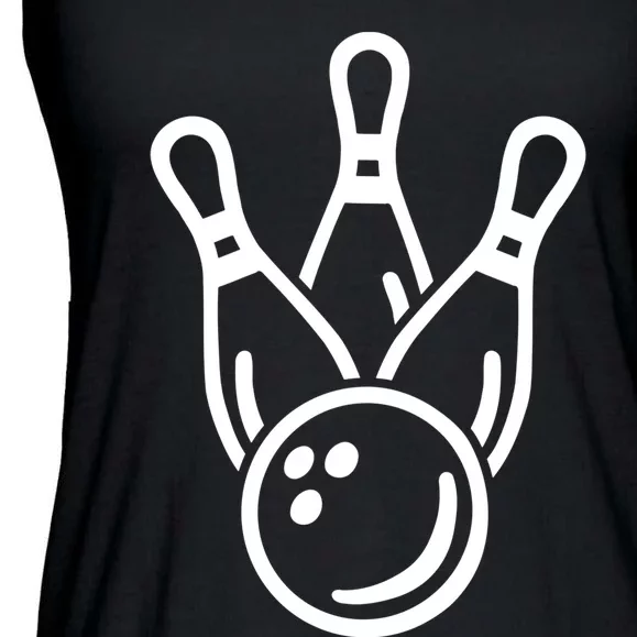 Crossed Bowling Pins And Ball Gift Ladies Essential Flowy Tank