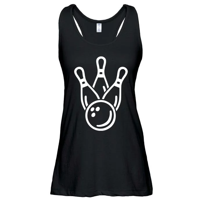 Crossed Bowling Pins And Ball Gift Ladies Essential Flowy Tank