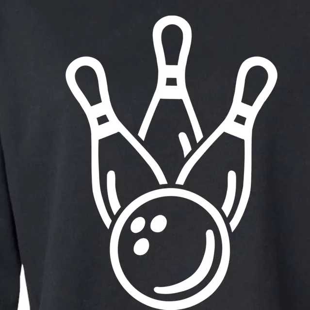 Crossed Bowling Pins And Ball Gift Cropped Pullover Crew