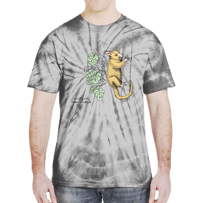 Common Brushtail Possum Trichosurus Vulpecula Engraved Tie-Dye T-Shirt