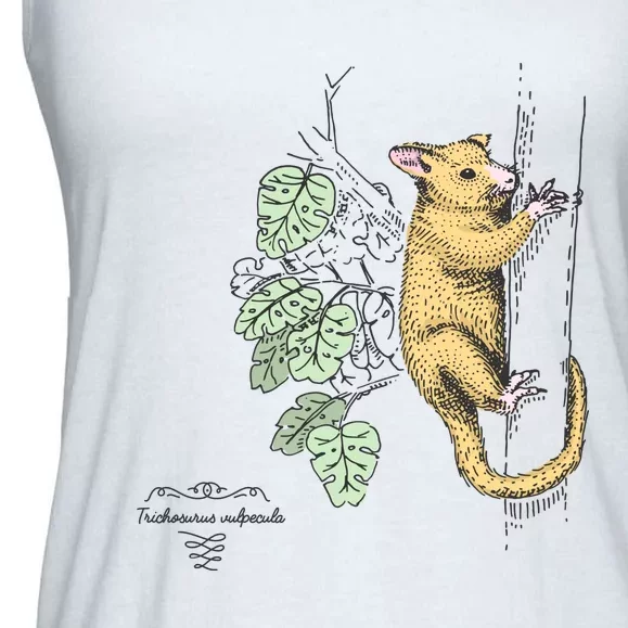 Common Brushtail Possum Trichosurus Vulpecula Engraved Ladies Essential Flowy Tank