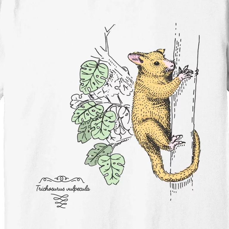 Common Brushtail Possum Trichosurus Vulpecula Engraved Premium T-Shirt