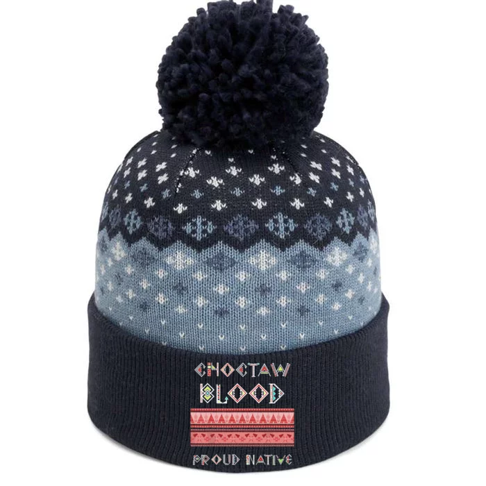 Choctaw Blood Proud Native American The Baniff Cuffed Pom Beanie