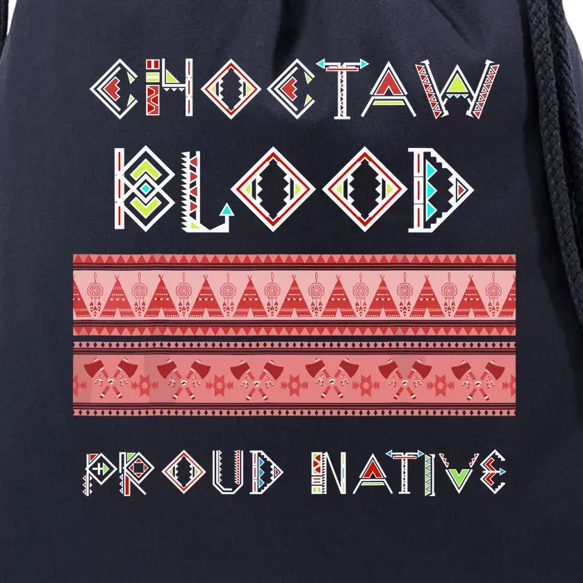 Choctaw Blood Proud Native American Drawstring Bag