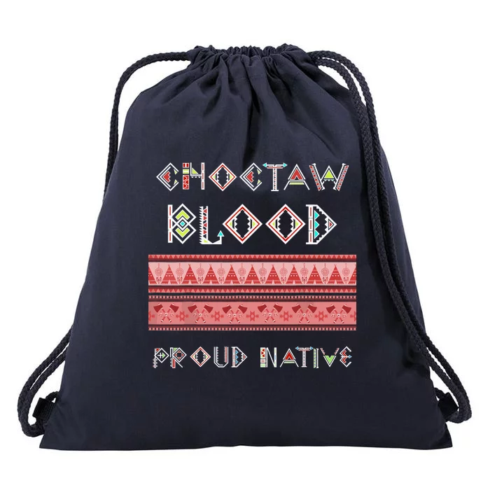 Choctaw Blood Proud Native American Drawstring Bag