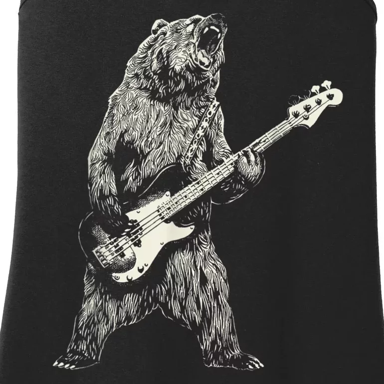 Cute Bear Playing Guitar Gift Guitar Lover Ladies Essential Tank