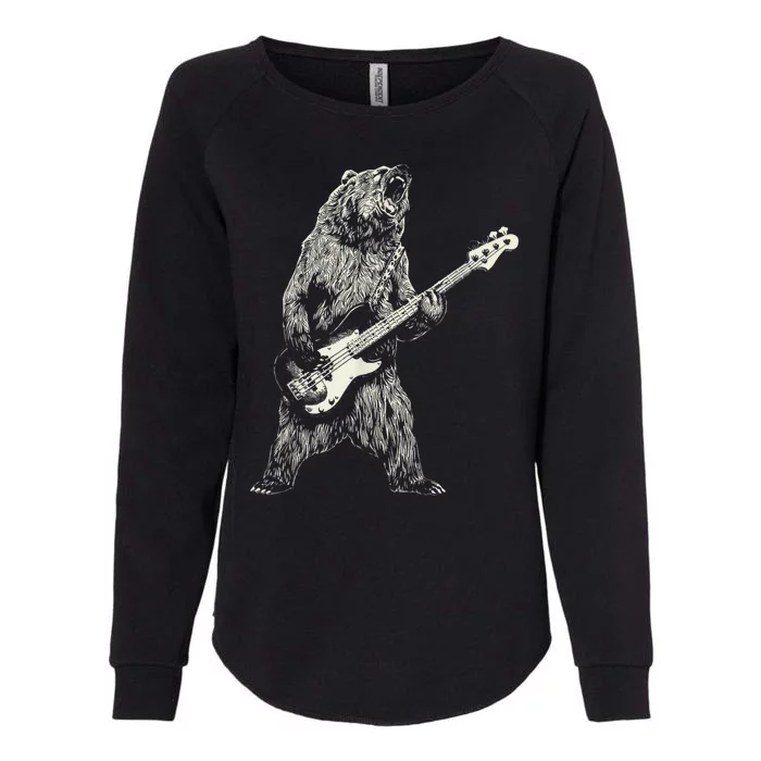 Cute Bear Playing Guitar Gift Guitar Lover Womens California Wash Sweatshirt