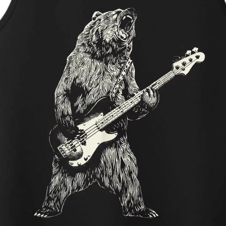 Cute Bear Playing Guitar Gift Guitar Lover Performance Tank