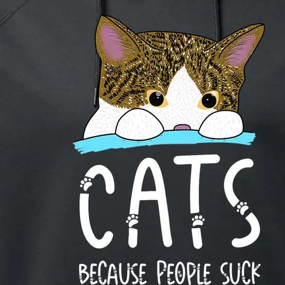 Cats Because People Suck Performance Fleece Hoodie