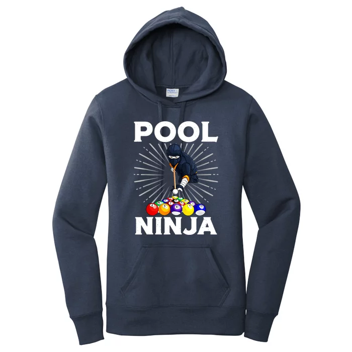 Cool Billiards Pool Player Ninja Billiard Best Gifts Funny Sport Women's Pullover Hoodie