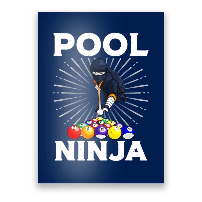 Cool Billiards Pool Player Ninja Billiard Best Gifts Funny Sport Poster