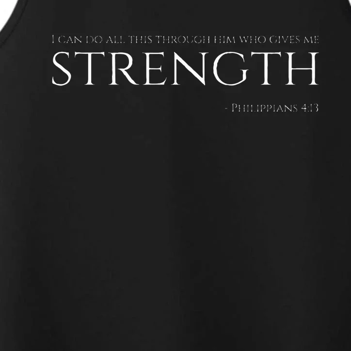 Christian Bible Philippians 413 Motivational Quote Performance Tank