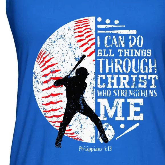 Cool Baseball Player Gifts Christian Bible Verse Ladies Essential Flowy Tank