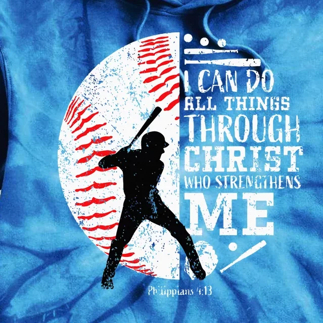 Cool Baseball Player Gifts Christian Bible Verse Tie Dye Hoodie