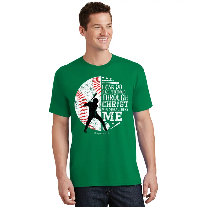 Cool Baseball Player Gifts Christian Bible Verse T-Shirt