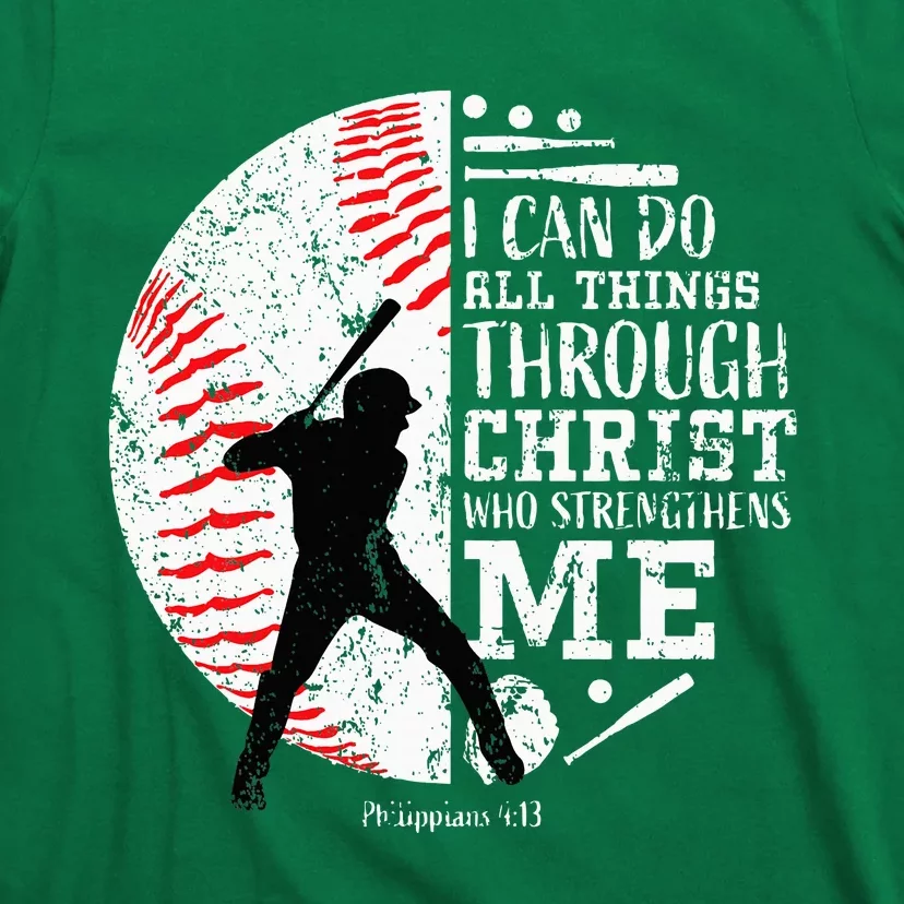 Cool Baseball Player Gifts Christian Bible Verse T-Shirt