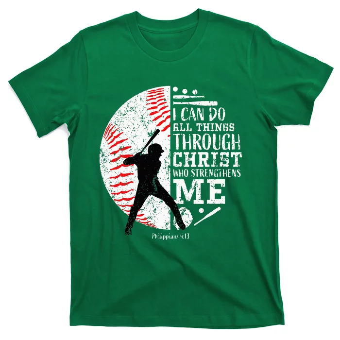 Cool Baseball Player Gifts Christian Bible Verse T-Shirt