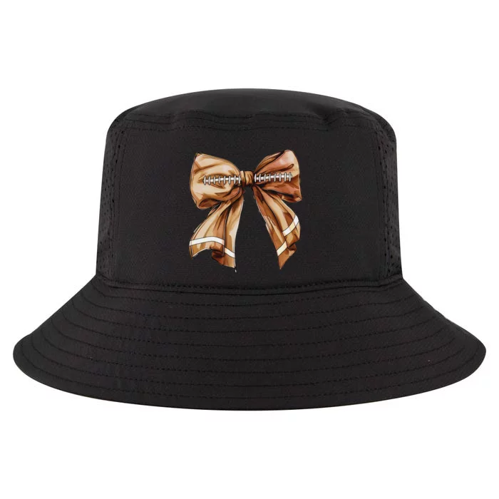 Coquette Bow Pumpkin American Football Thanksgiving Autumn Cool Comfort Performance Bucket Hat