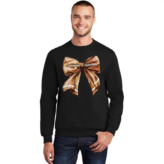 Coquette Bow Pumpkin American Football Thanksgiving Autumn Sweatshirt