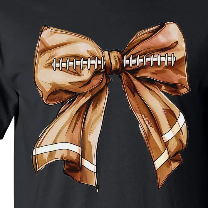 Coquette Bow Pumpkin American Football Thanksgiving Autumn Tall T-Shirt