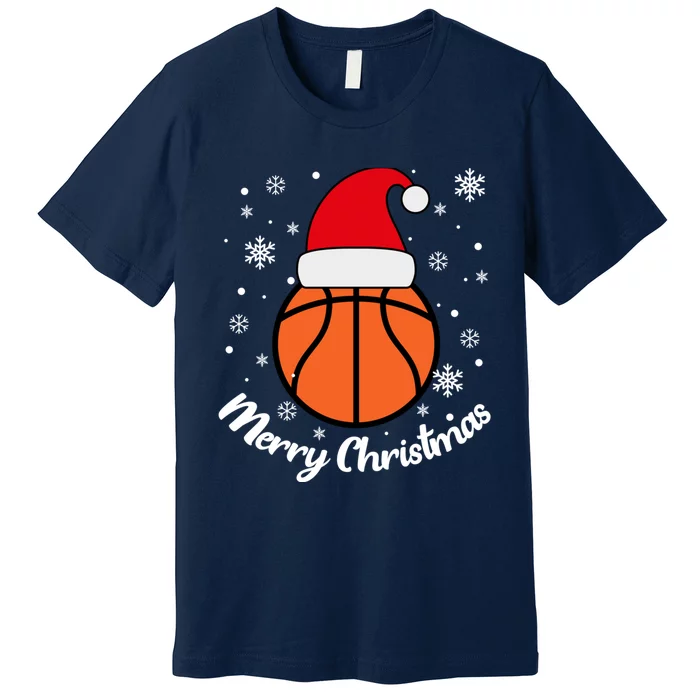 Christmas Basketball Pajamas Basketball Christmas Premium T-Shirt