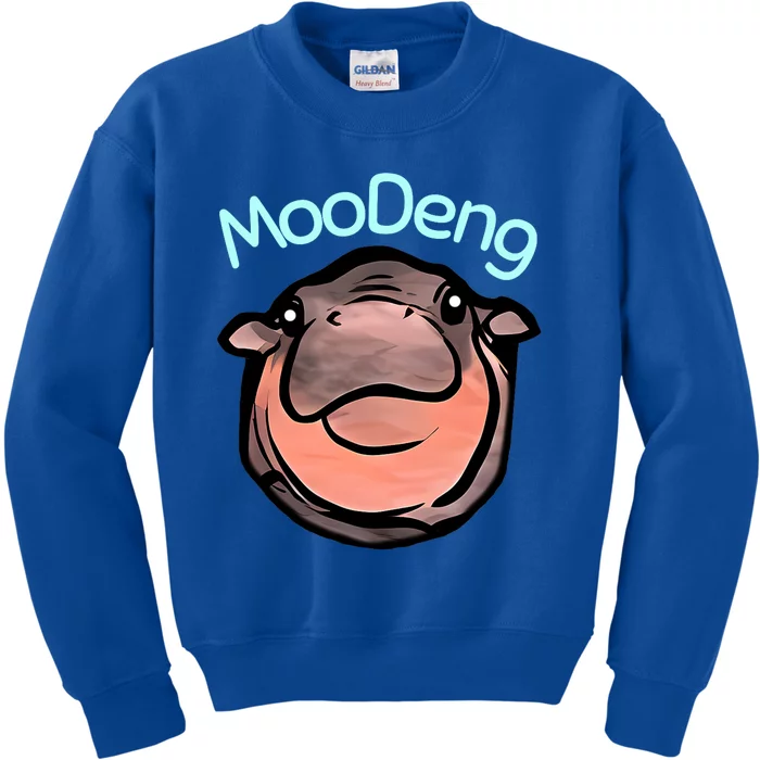 Cute Baby Pygmy Hippo Moodeng Kids Sweatshirt