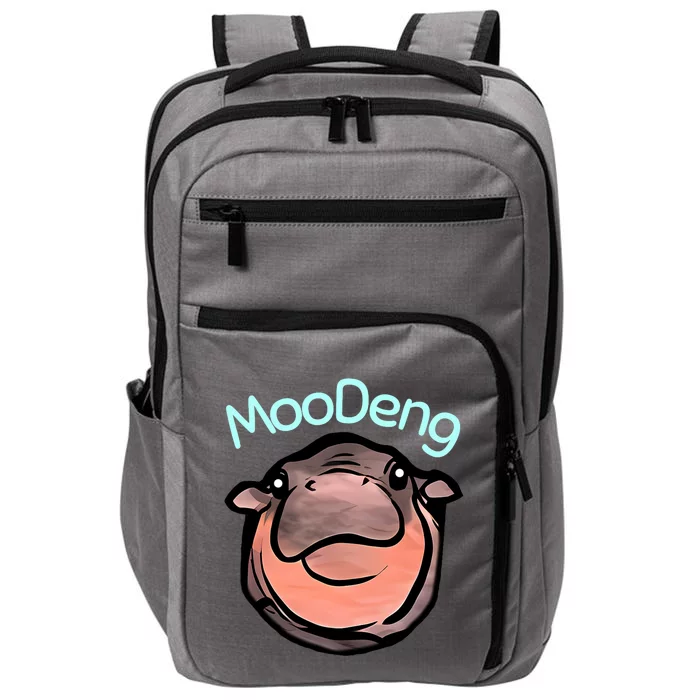 Cute Baby Pygmy Hippo Moodeng Impact Tech Backpack