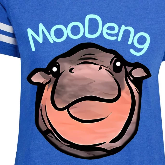 Cute Baby Pygmy Hippo Moodeng Enza Ladies Jersey Football T-Shirt