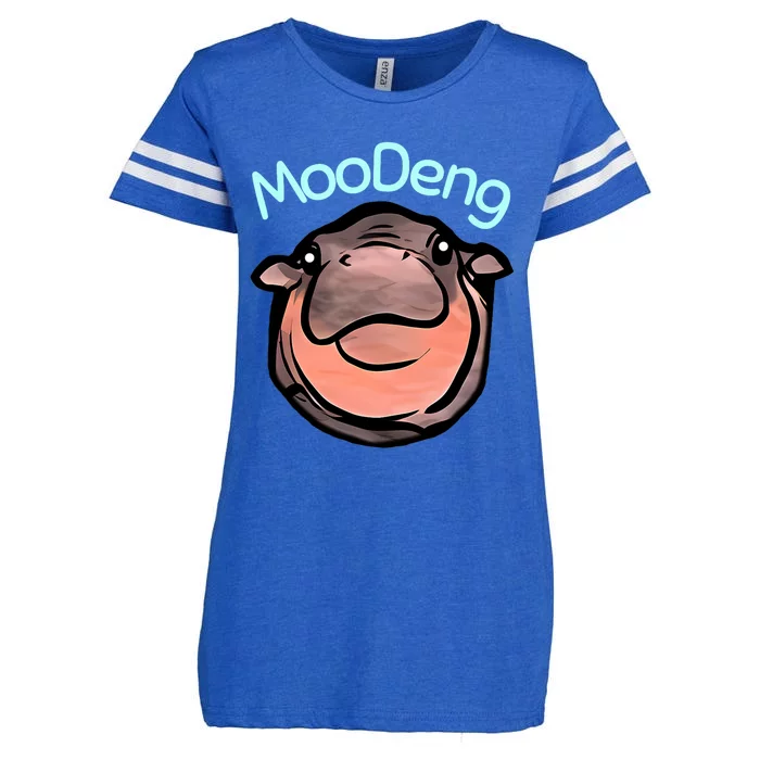 Cute Baby Pygmy Hippo Moodeng Enza Ladies Jersey Football T-Shirt